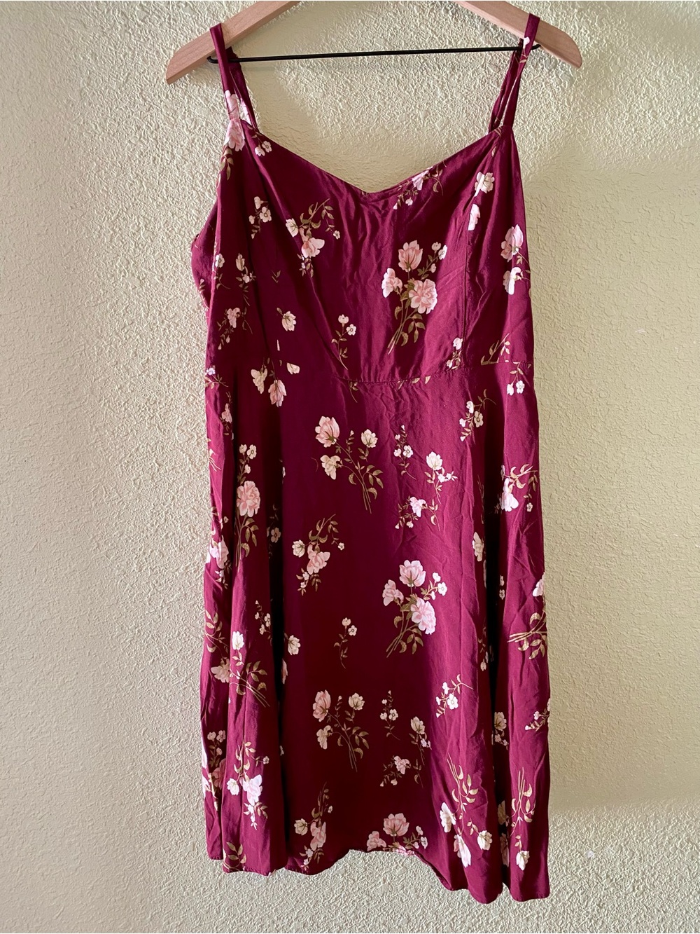 Old Navy Floral Burgundy Cami Sundress